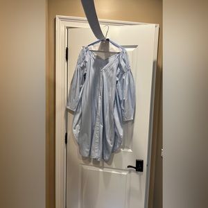 Still McCartney seersucker blue and white dress with belt